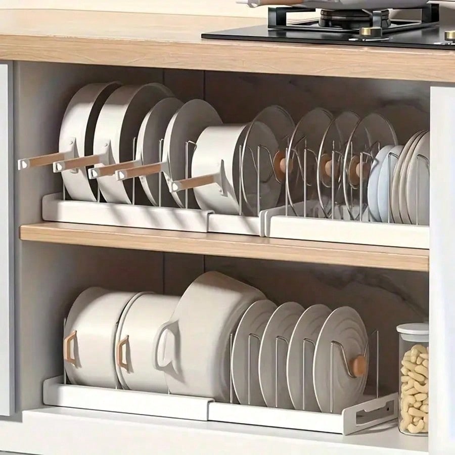 Kitchen Cabinet Baking Organizer - Regulowany regał z przegródkami, rozkładany organizer