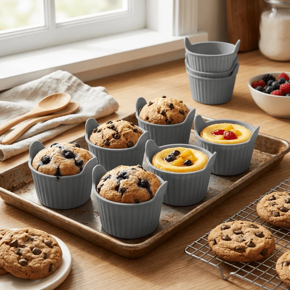 Kitchen Pro Baking Tray - 6 szt. Silikonowe formy do frytkownicy