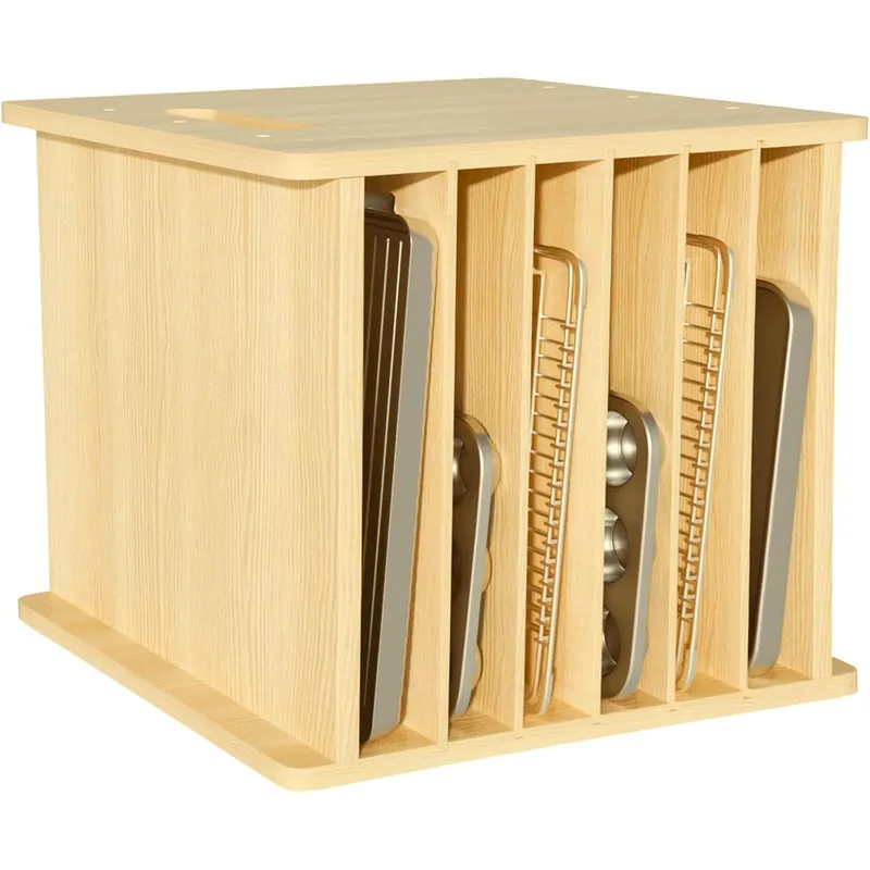 Kitchen Cabinet Baking Organizer - 7-poziomowe drewniane przegródki do tacy, organizer