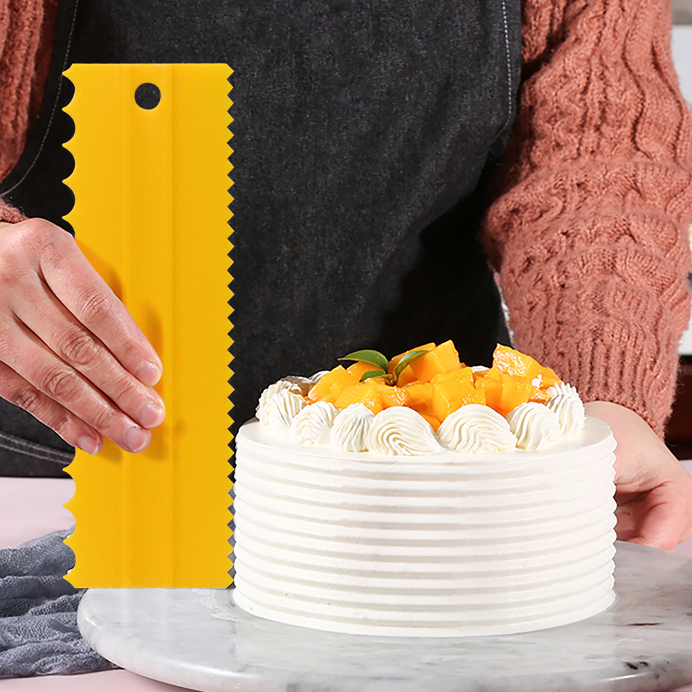 Fondant Smoother Set - Jaswehome 4-częściowy zestaw plastikowych grzebieni do