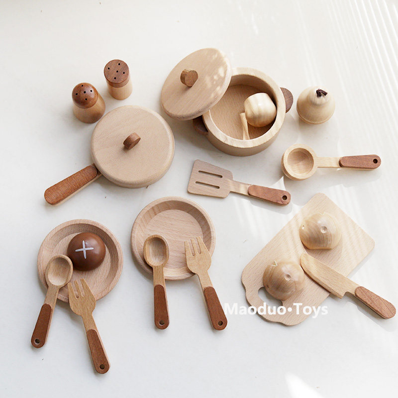 Kitchen Baking Kit - Maoduo Toys Drewniany Zestaw Kuchenny dla