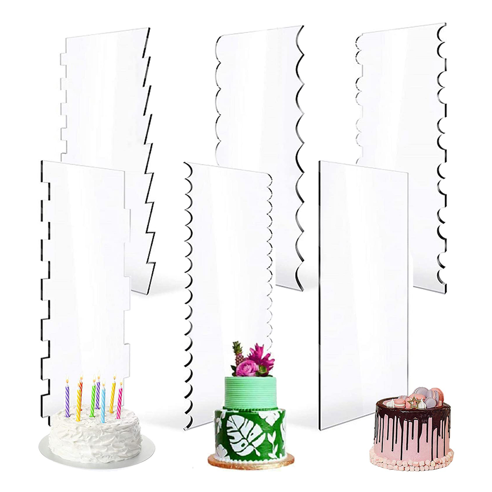 Fondant Smoother Set - 4/6 szt. akrylowy zestaw grzebieni do