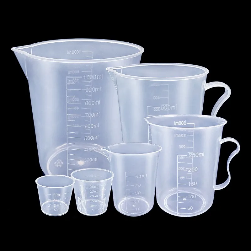 Kitchen Baking Kit - Zestaw 6 plastikowych miarek - przezroczyste