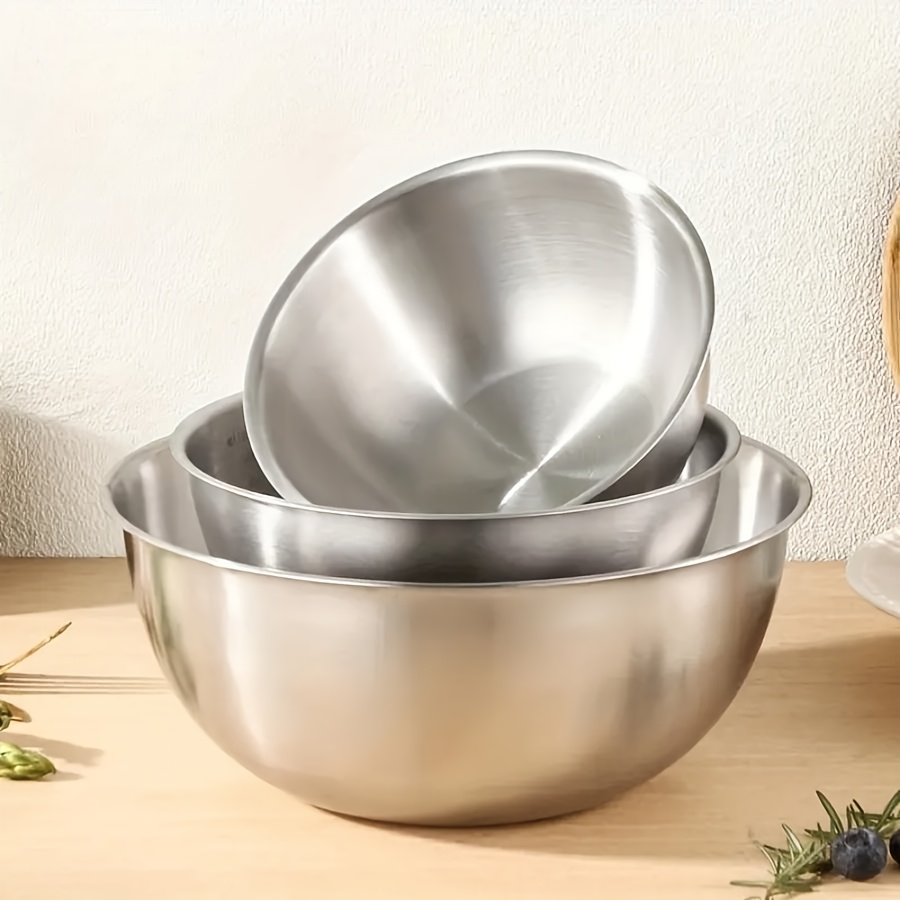 Kitchen Baking Cooking - 3-częściowy zestaw misek ze stali nierdzewnej