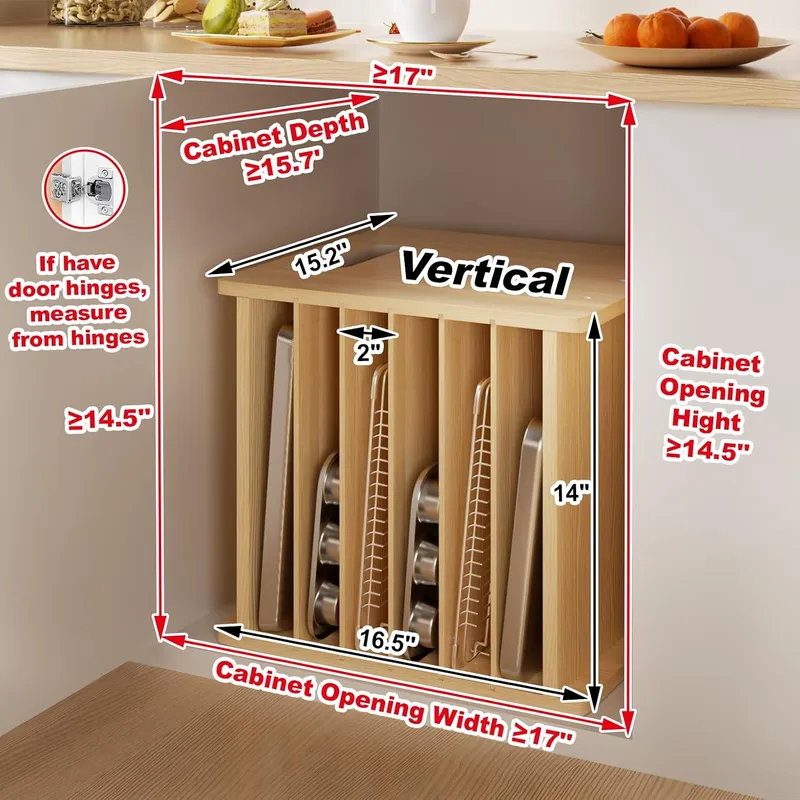 7-poziomowe drewniane przegród – Kitchen Cabinet Baking Organizer recenzja i cena
