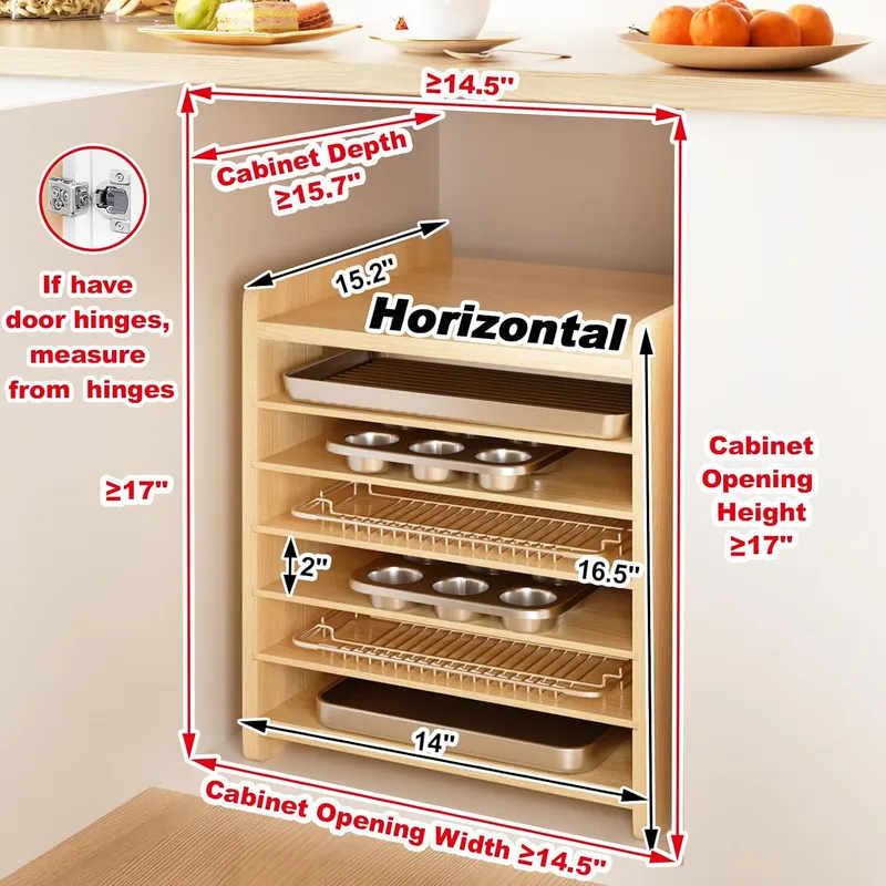7-poziomowe drewniane przegród – Kitchen Cabinet Baking Organizer recenzja i cena
