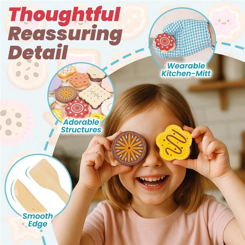 WOWFU - Drewniany Zestaw Ciast – Kitchen Kids Baking Set recenzja i cena