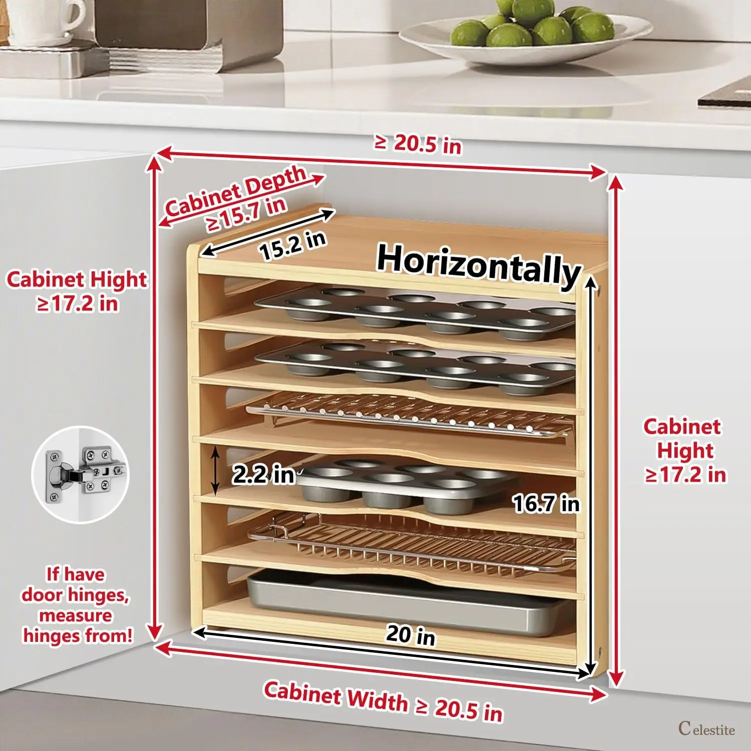 Drewniane przegródki do szafek – Kitchen Cabinet Baking Organizer recenzja i cena